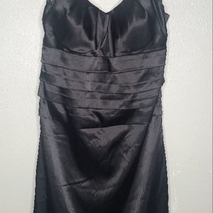 Womans Party Dress Black Satin size 9/10